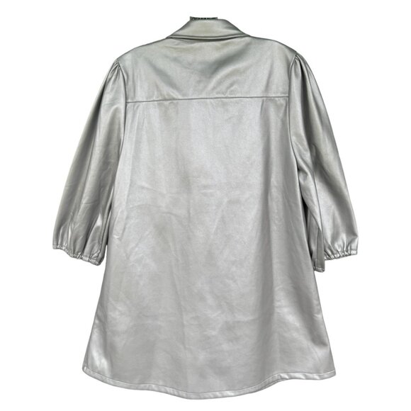 Weavz Metallic Silver Shirt-Jacket NWT - Picture 3 of 5